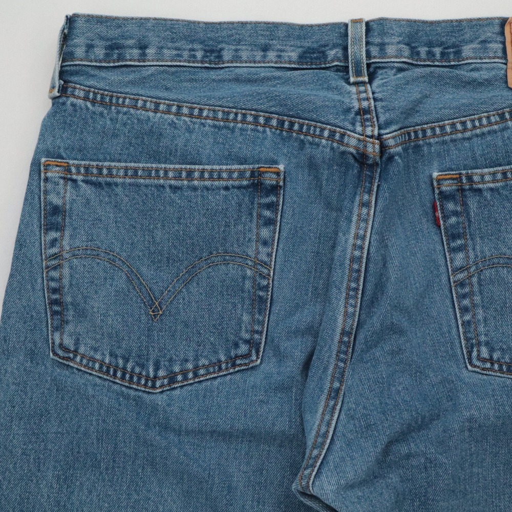 Vintage 90s Levi's 501 Mens 36x30 (31) Blue Straight Leg Button Fly Jeans 0193 - Picture 4 of 14